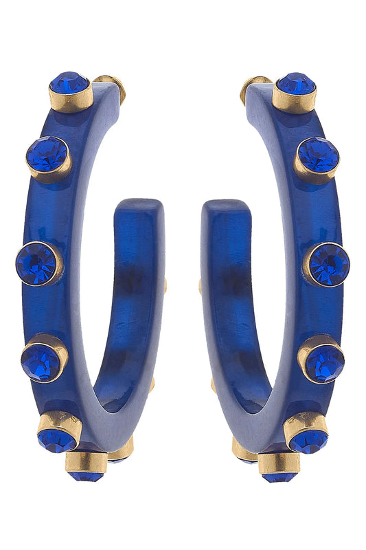 Renee Hoop Earrings: Blue