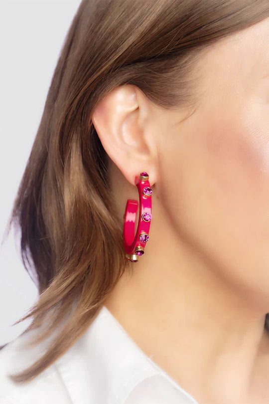 Renee Hoop Earrings: Fuchsia