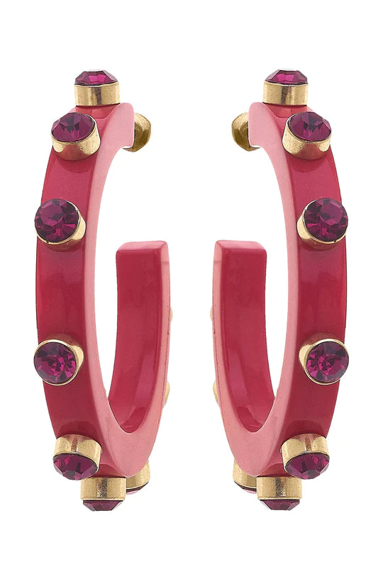 Renee Hoop Earrings: Fuchsia