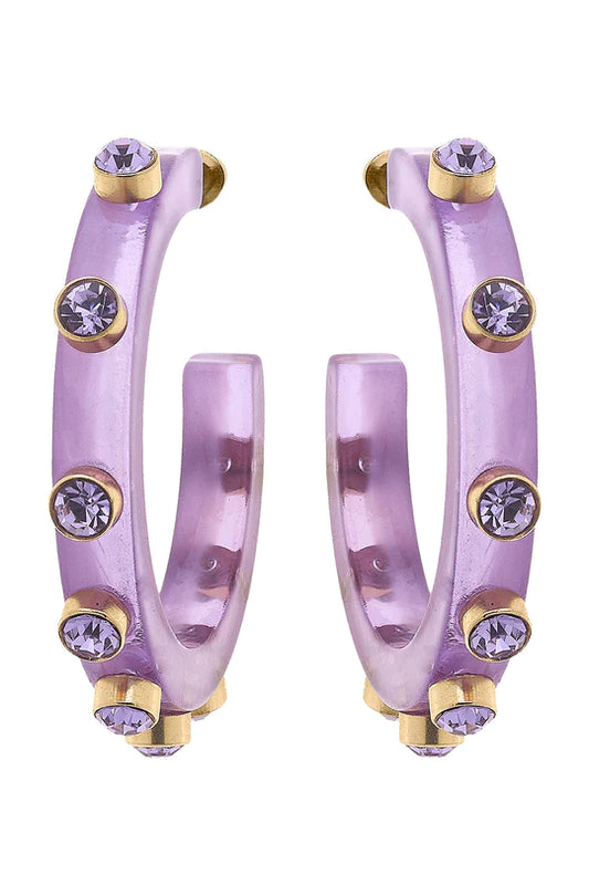 Renee Hoop Earrings: Lavender