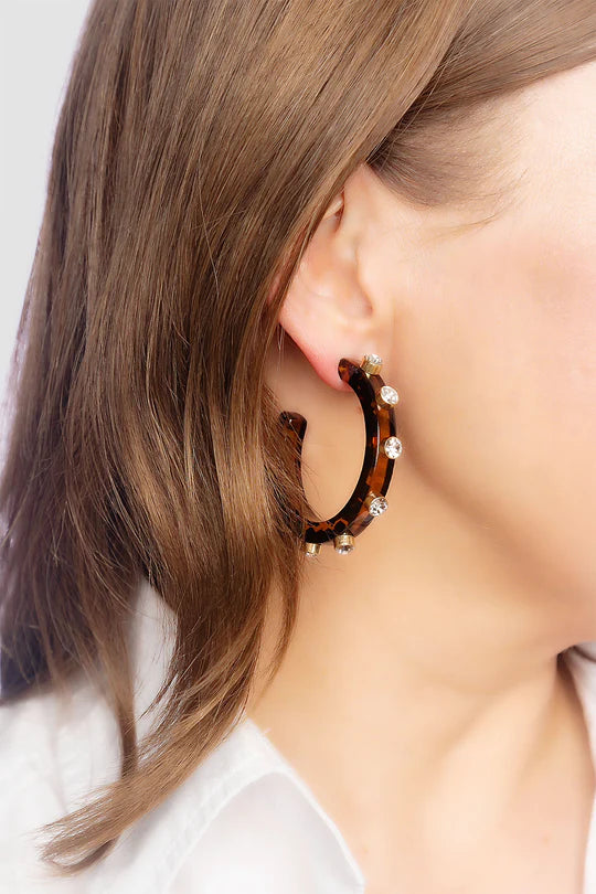 Renee Hoop Earrings: Tortoise