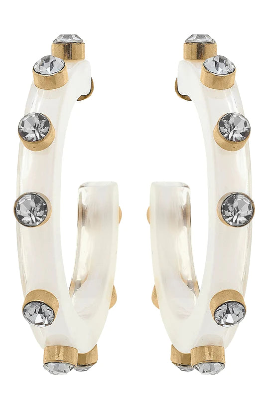 Renee Hoop Earrings: White