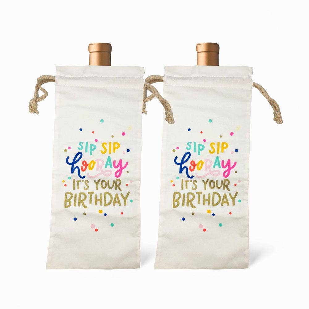 Sip Sip Hooray Wine Bottle Bag