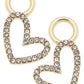 Pave Open Heart Huggie Charm Set in Shiny Gold (Set of Two)