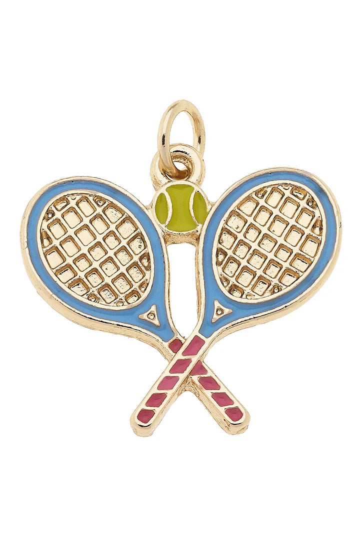 Tennis Doubles Enamel Charm