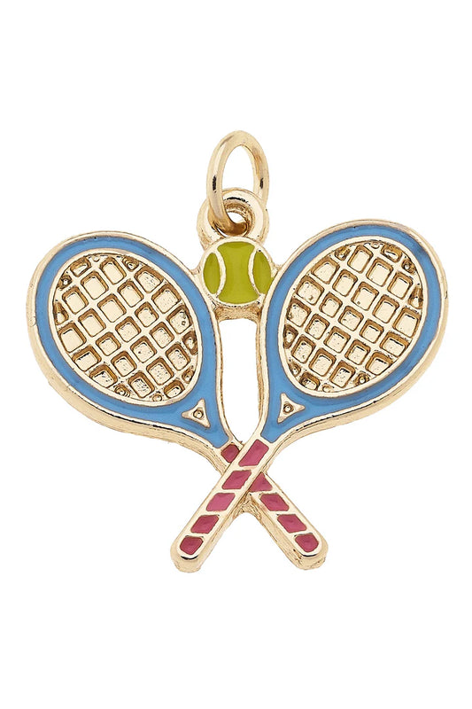 Tennis Doubles Enamel Charm