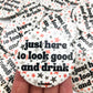 REBL Creative - Look Good & Drink Red/Black Stars - Game Day Button