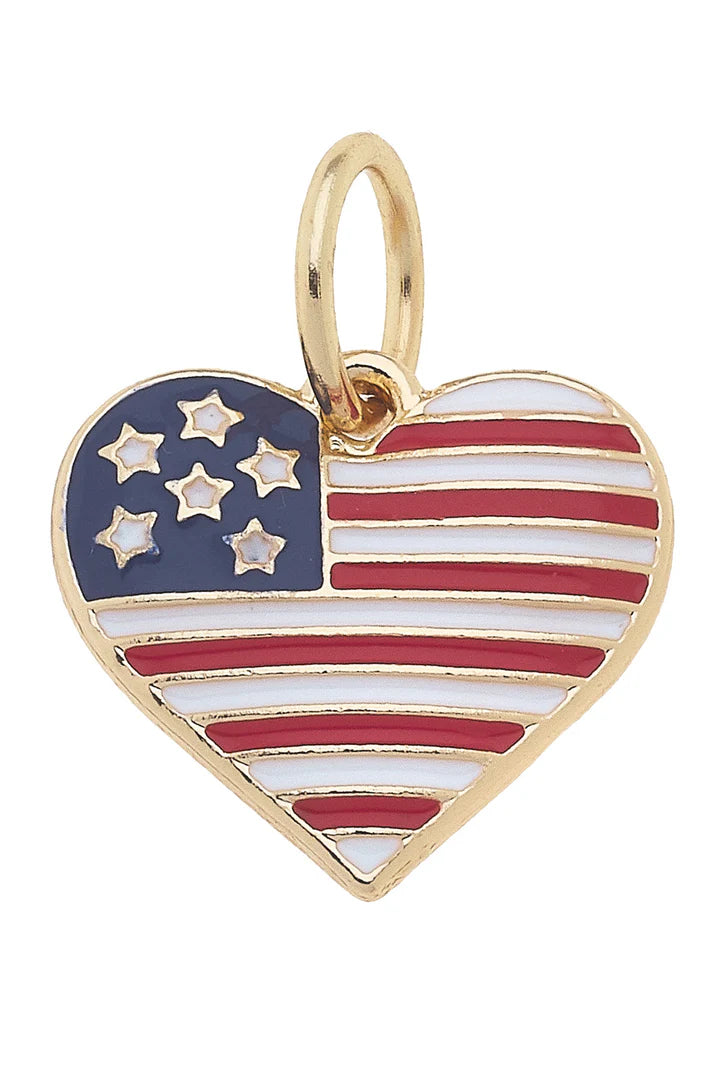 I Heart America Charm in Red, White, & Blue