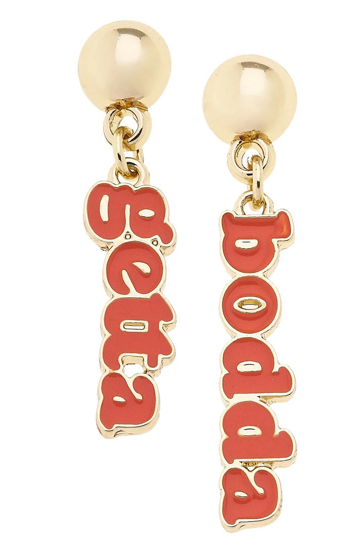 Auburn Tigers Bodda Getta Earrings in Shiny Gold