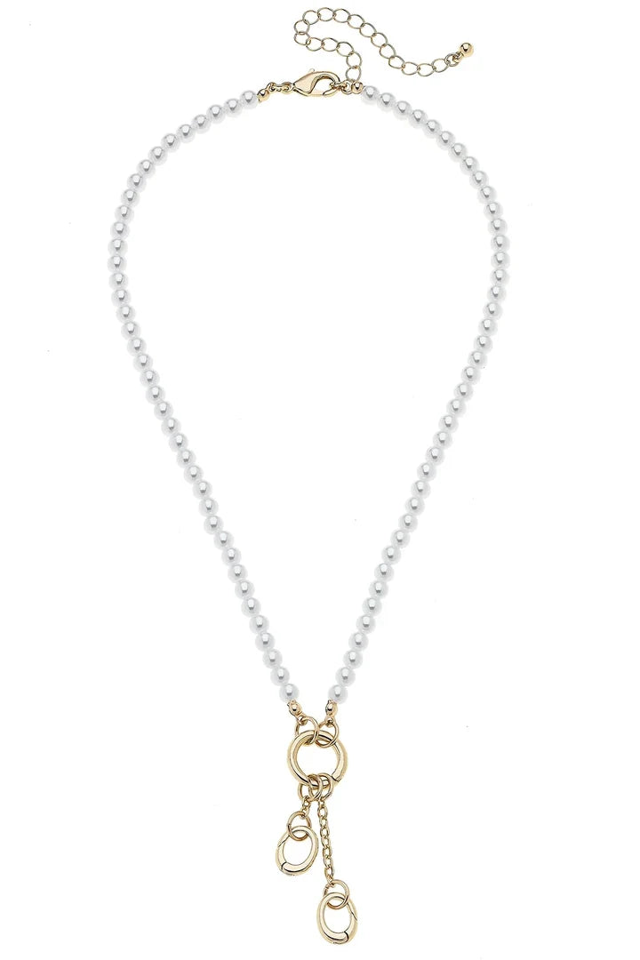 Teddy Pearl Beaded Charm Necklace Base