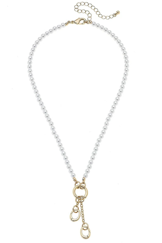 Teddy Pearl Beaded Charm Necklace Base