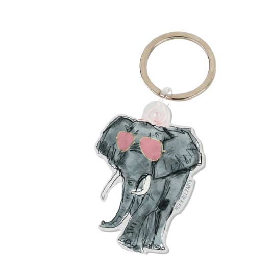 Elephant Wearing Aviator Sunglasses Acrylic Keychain