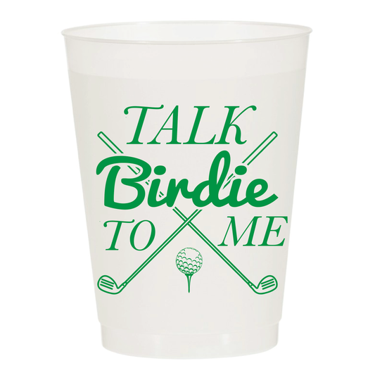 Set of 6 Reusable Cups: Talk Birdie To Me Frosted Cups