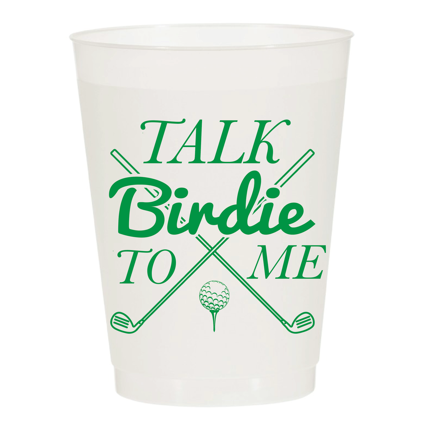 Set of 6 Reusable Cups: Talk Birdie To Me Frosted Cups