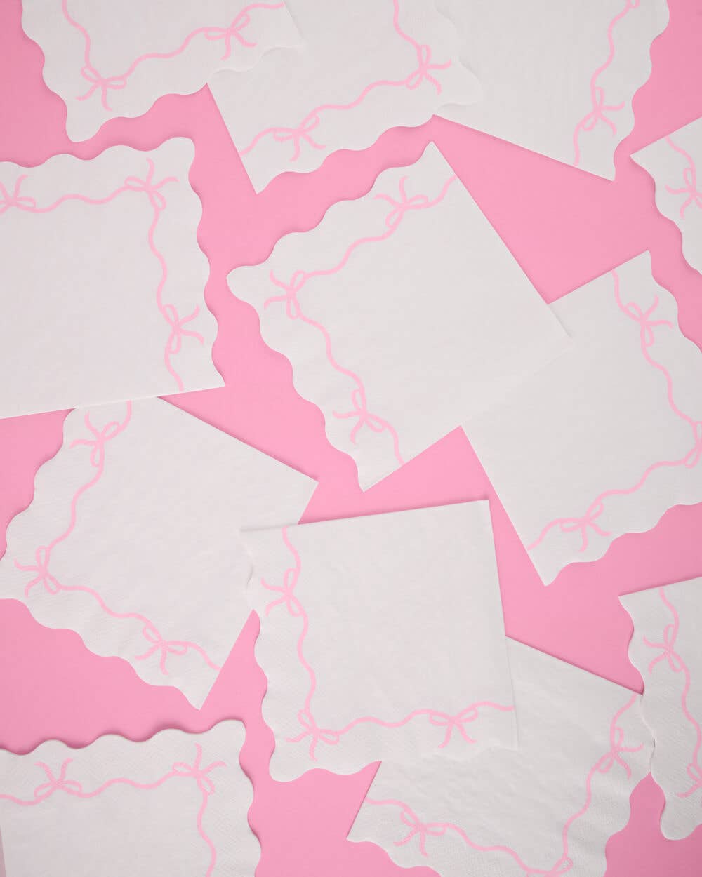 Pink Bow Scalloped Napkins