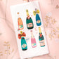 Fun Champagne Bottles Kitchen Tea Towel