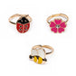 Lady Bug Garden Ring Set