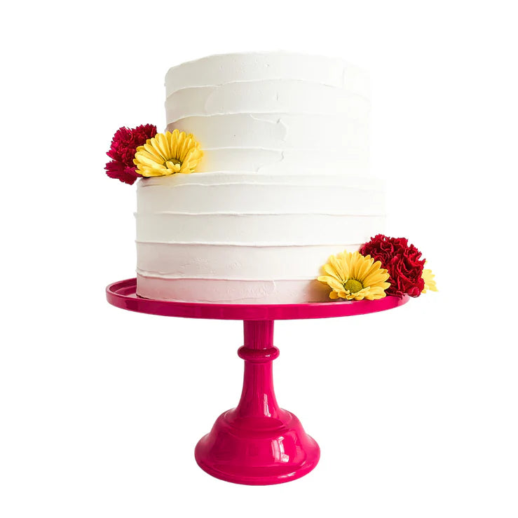 Bright Hot Pink Melamine Pedestal Cake Stand