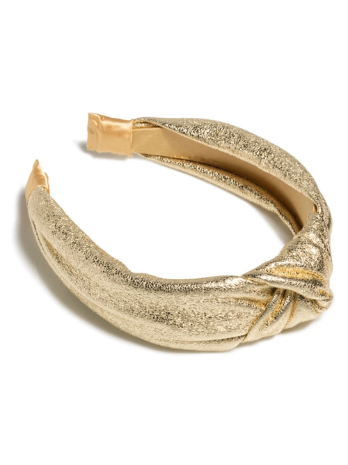 Gold Metallic Knotted Headband