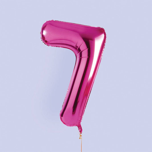 Hootyballoo by Club Green - Hot Pink Number '7' Foil Balloon 34"