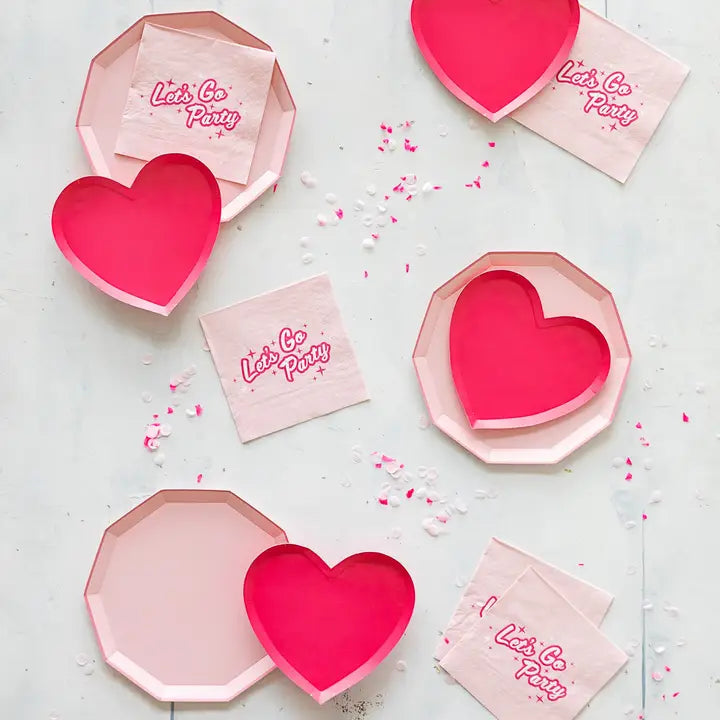 Haute Pink Heart Shaped Plates