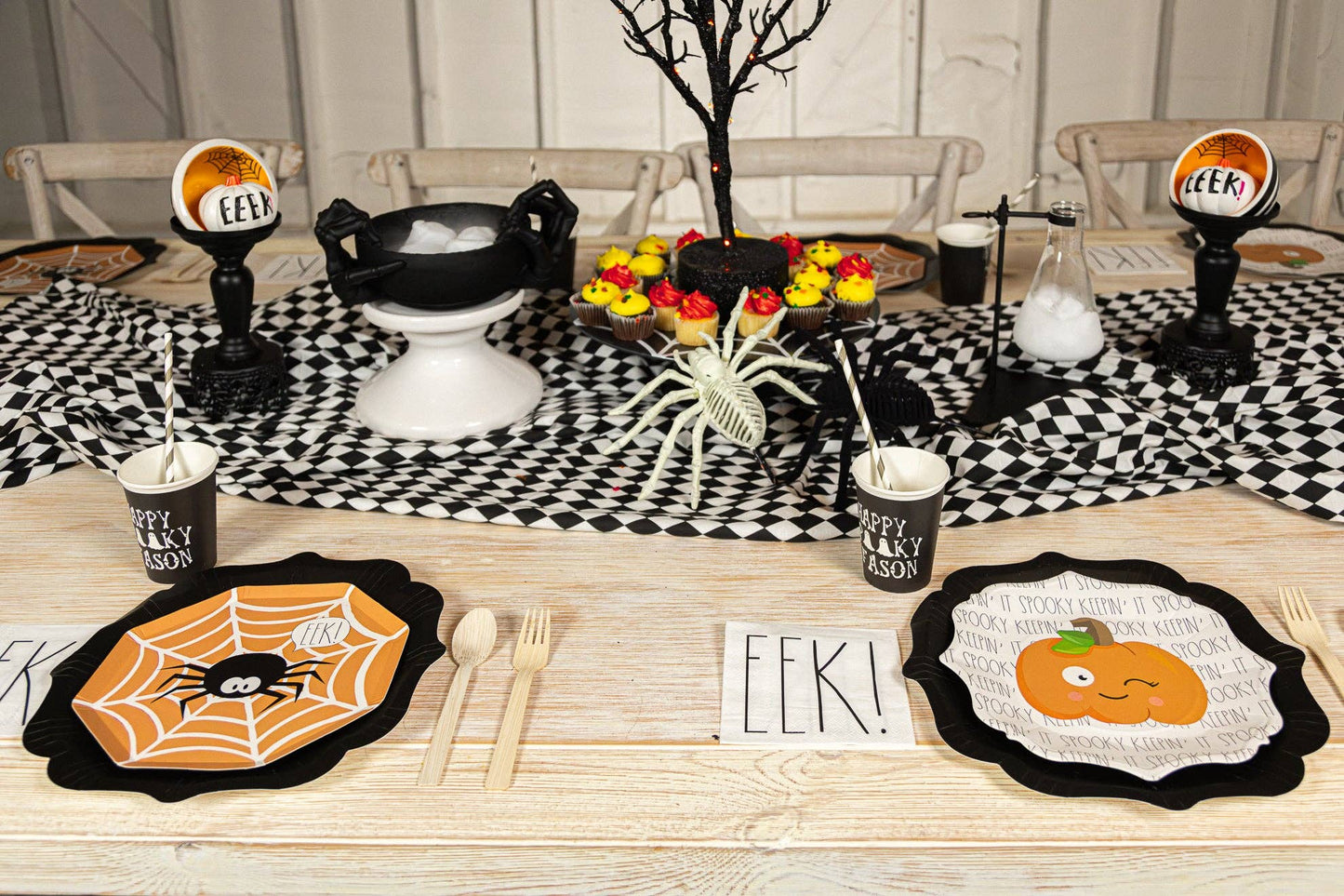 "EEK" Spider Dessert Plates