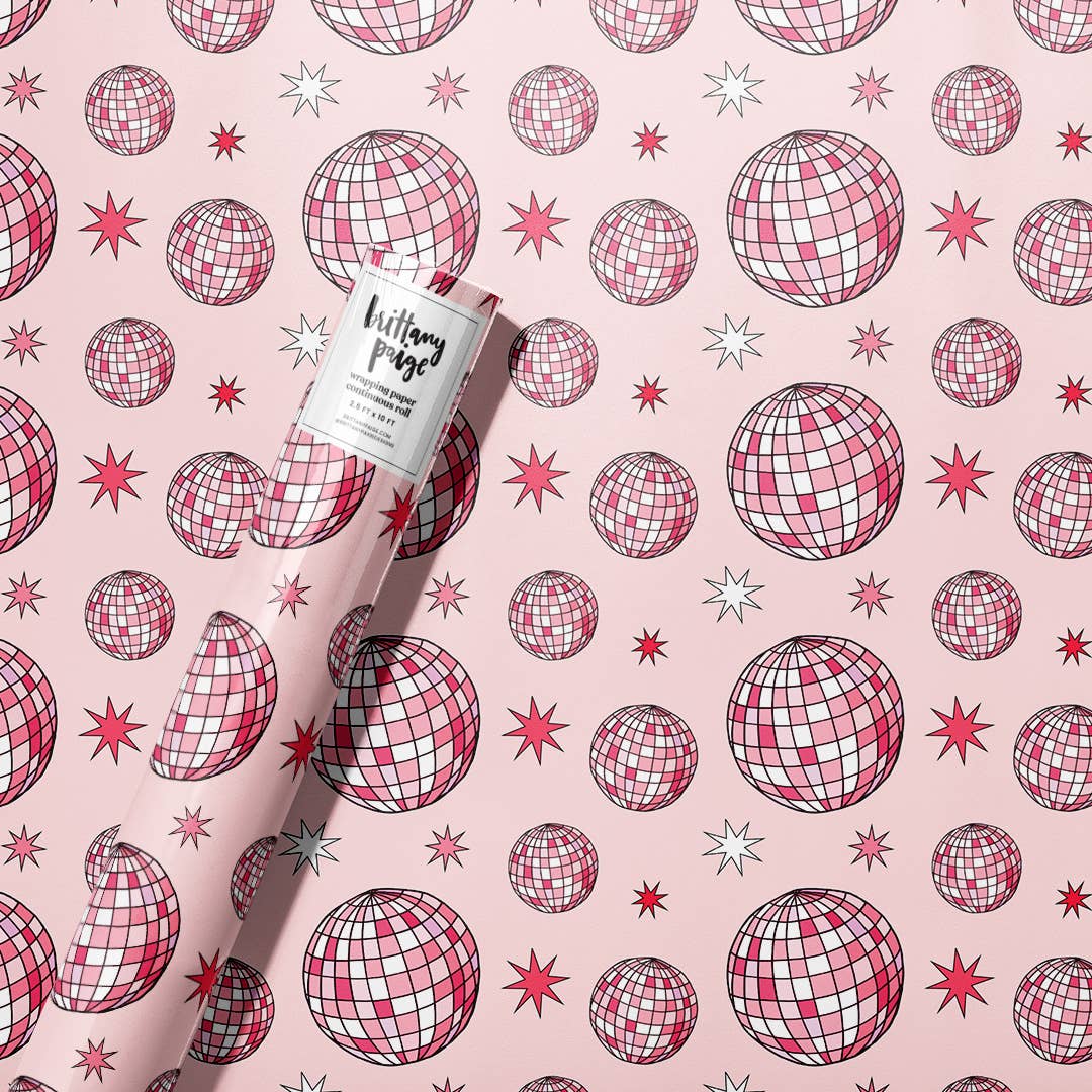 Pink Disco Christmas Wrapping Paper