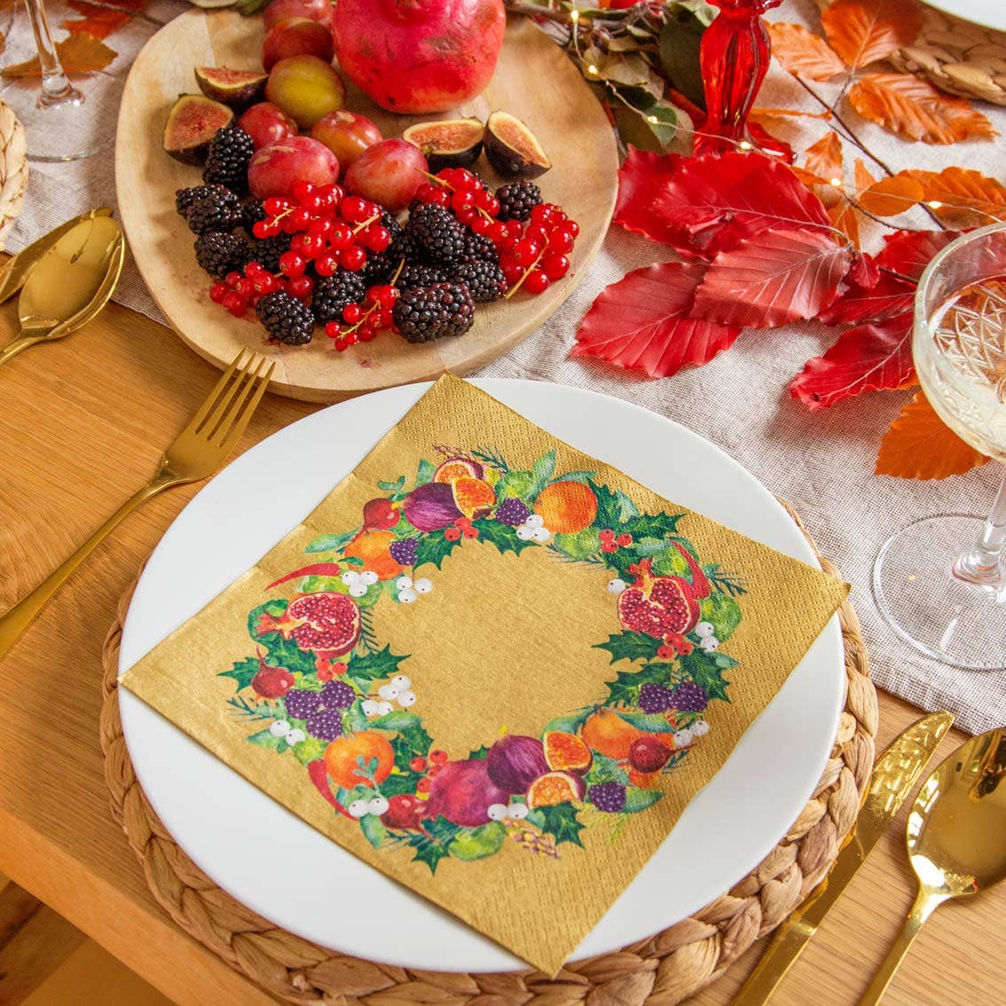 Cornucopia Gold Holiday Lunch Napkins