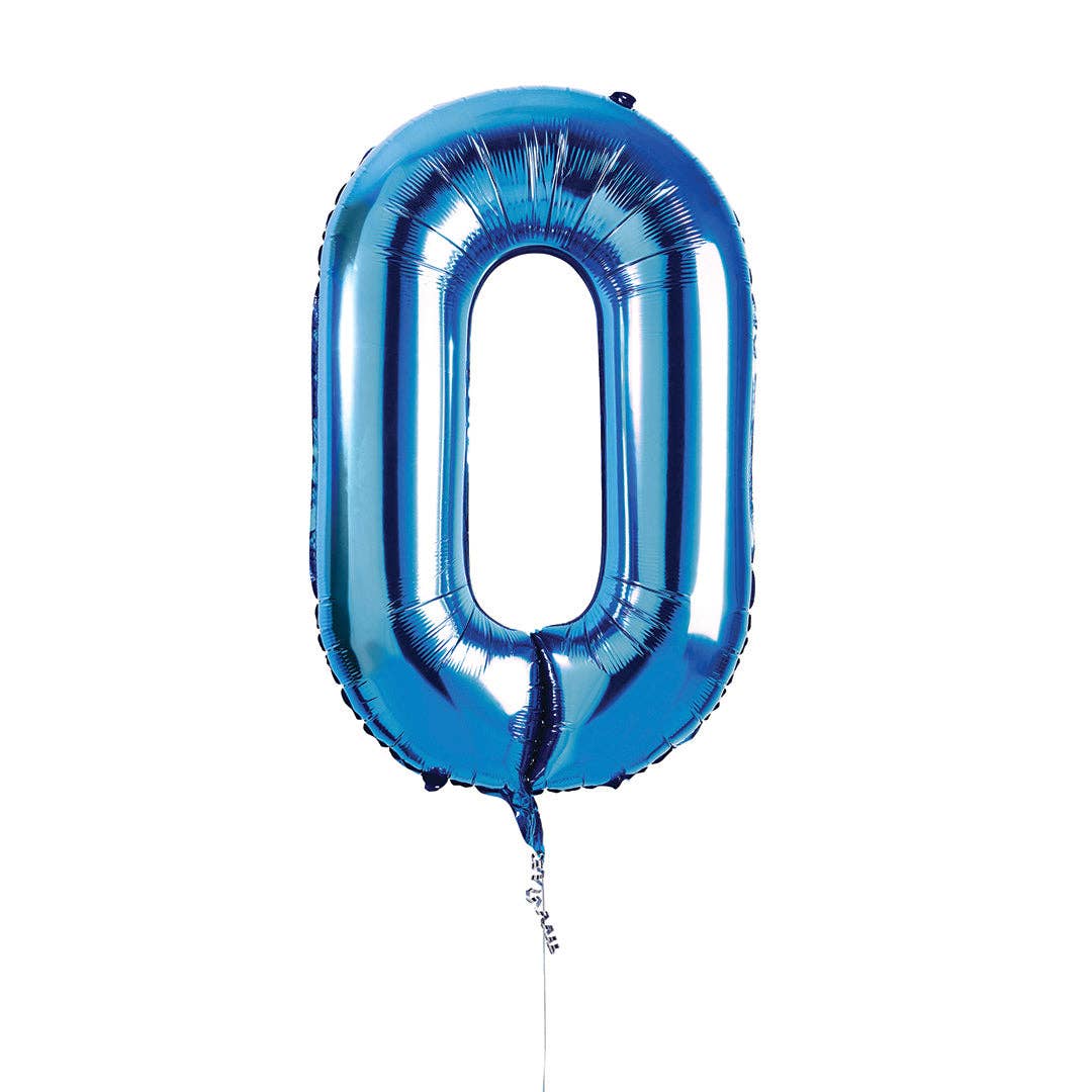 Hootyballoo by Club Green - Blue Number '0' Foil Balloon 34"