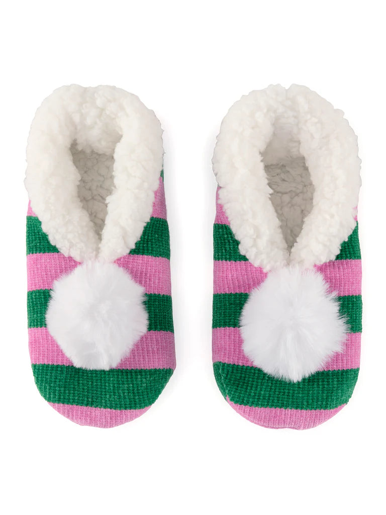 Green Arya Stripe Slippers