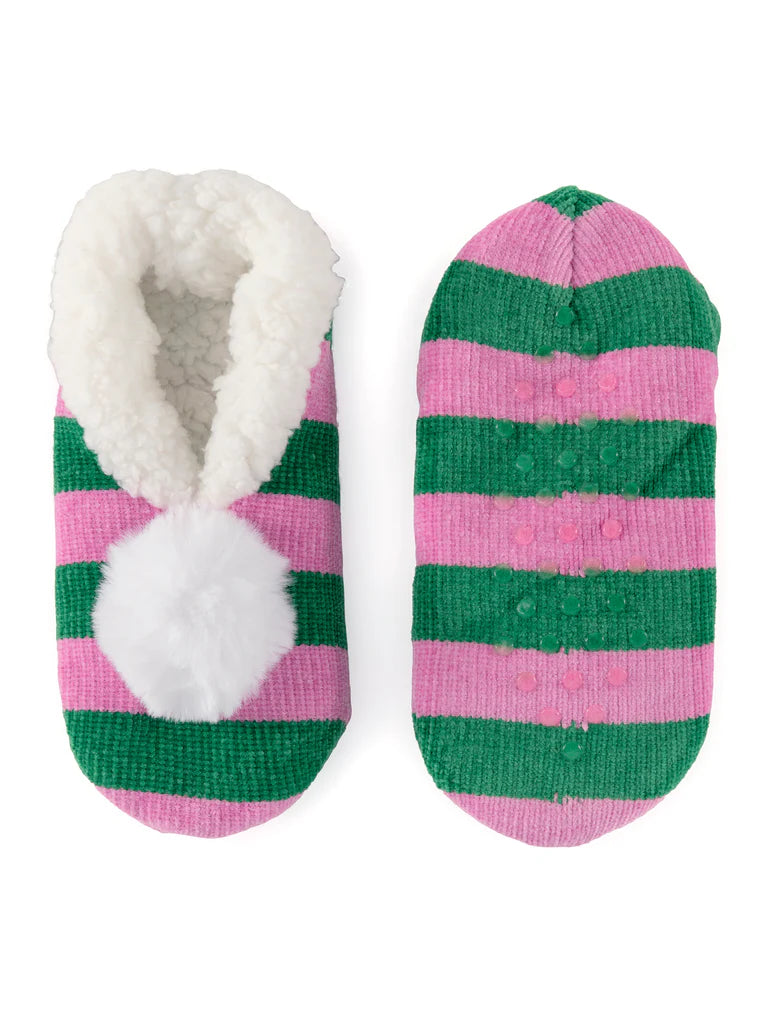 Green Arya Stripe Slippers