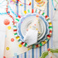 Blue and Gold Stripe Paper Table Runner