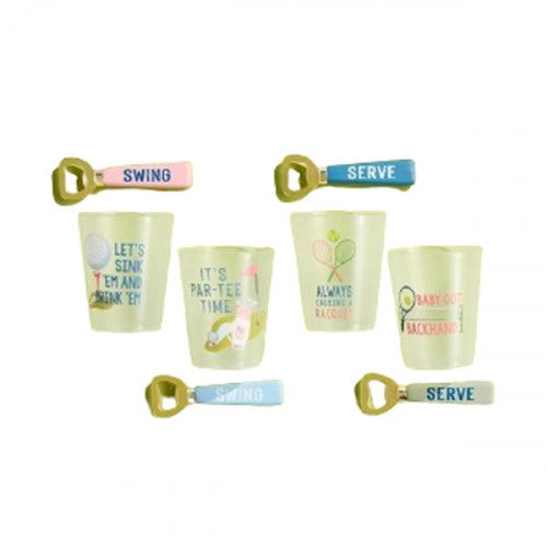 Tennis & Golf Party Cup & Opener Sets (Multiple Styles Available)