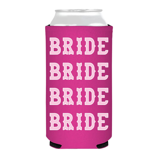 Pink Bride Slim Can Cooler