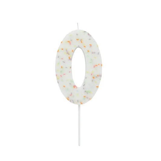 Jumbo Sprinkle Number "0" Candle