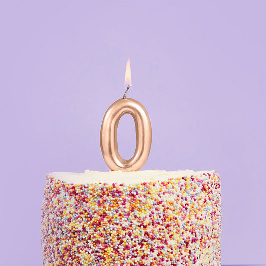 Gold Number "0" Candle