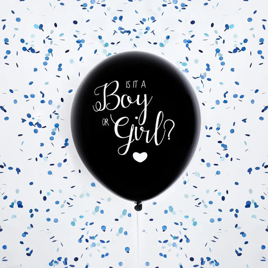 Hootyballoo by Club Green - Black Gender Reveal 18" Latex Balloon - Blue  1 Pack