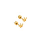 Princess Gold Screwback Stud Earrings