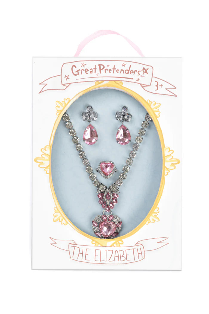 The Marilyn 4-Piece Jewelry Set: Pink/Silver