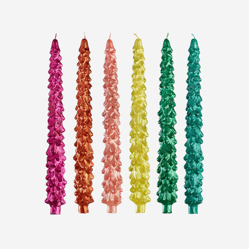 Metallic Tree Taper Candle (Multiple Colors Available)