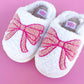 Pink Bow Slippers (Toddler/Kid Sizes)