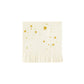 Fringed Cocktail Napkin: Neutral Star