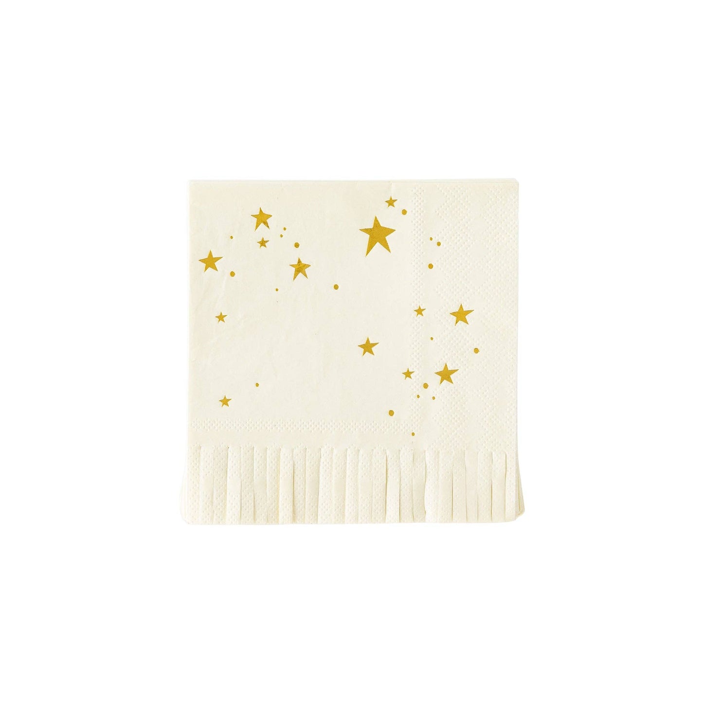 Fringed Cocktail Napkin: Neutral Star