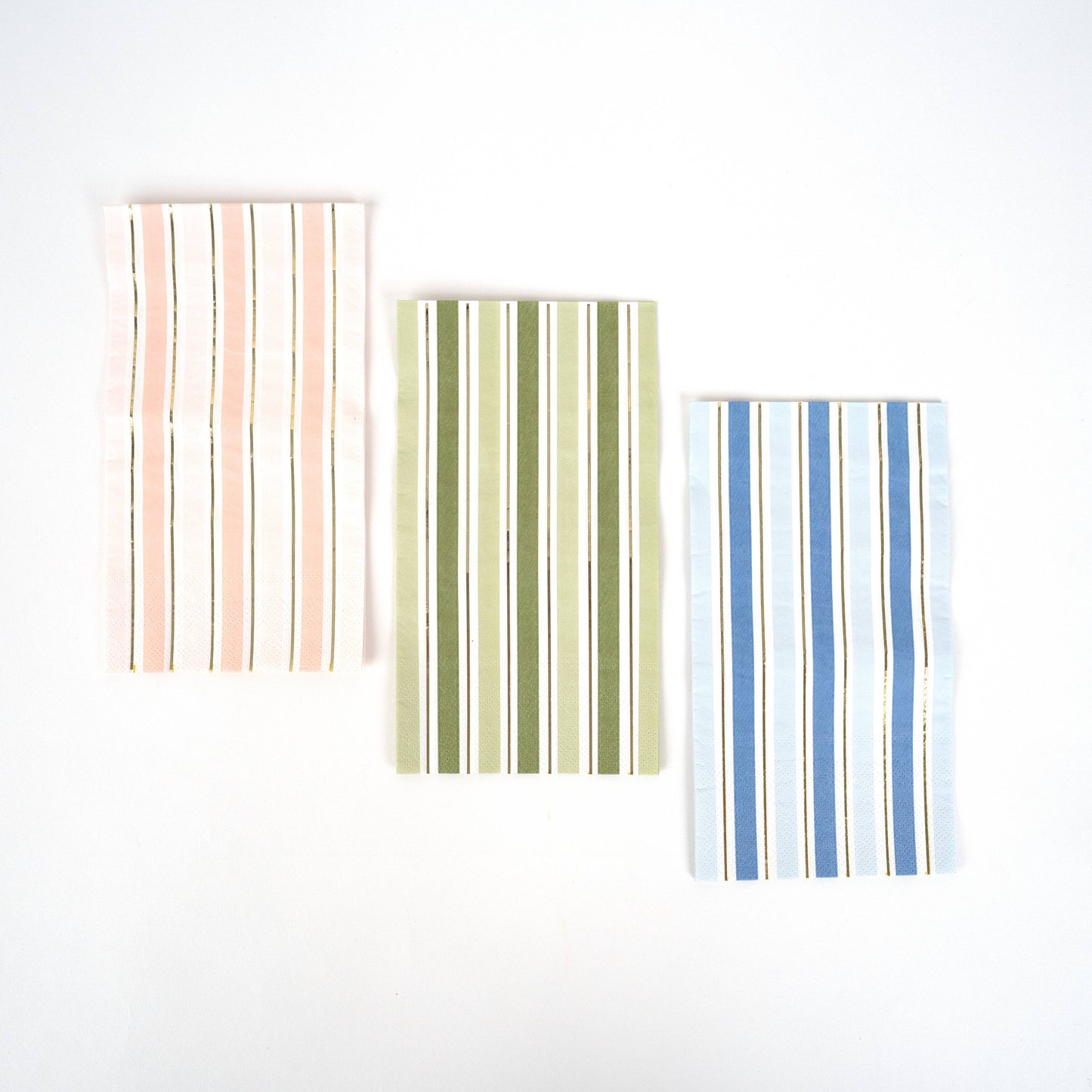 Green Striped Guest Towel Napkins