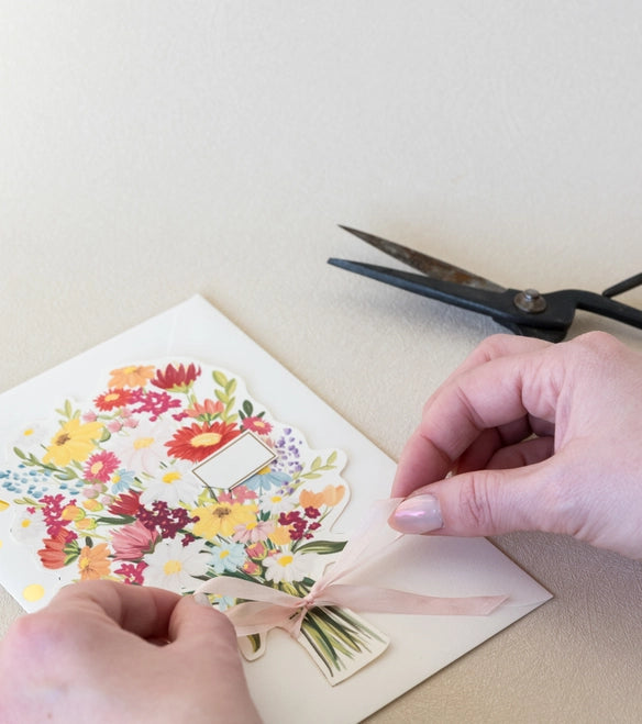 A Flower Bouquet Die Cut Versatile Greeting Card