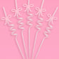 Pink Bow Straw Set
