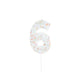 Jumbo Sparkle Number 6 Candle