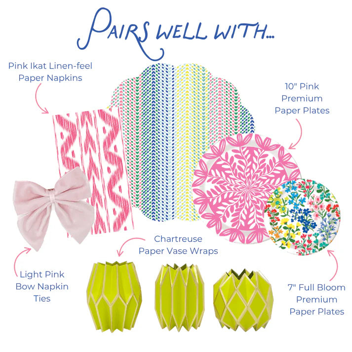 Pink & White Paper Plates (Two Sizes Available)