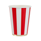 Cherry Red Cabana Stripe Cups