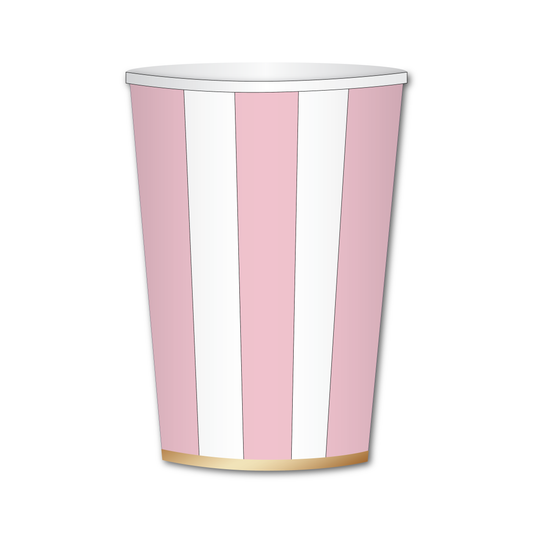 Petal Pink Cabana Stripe Cups